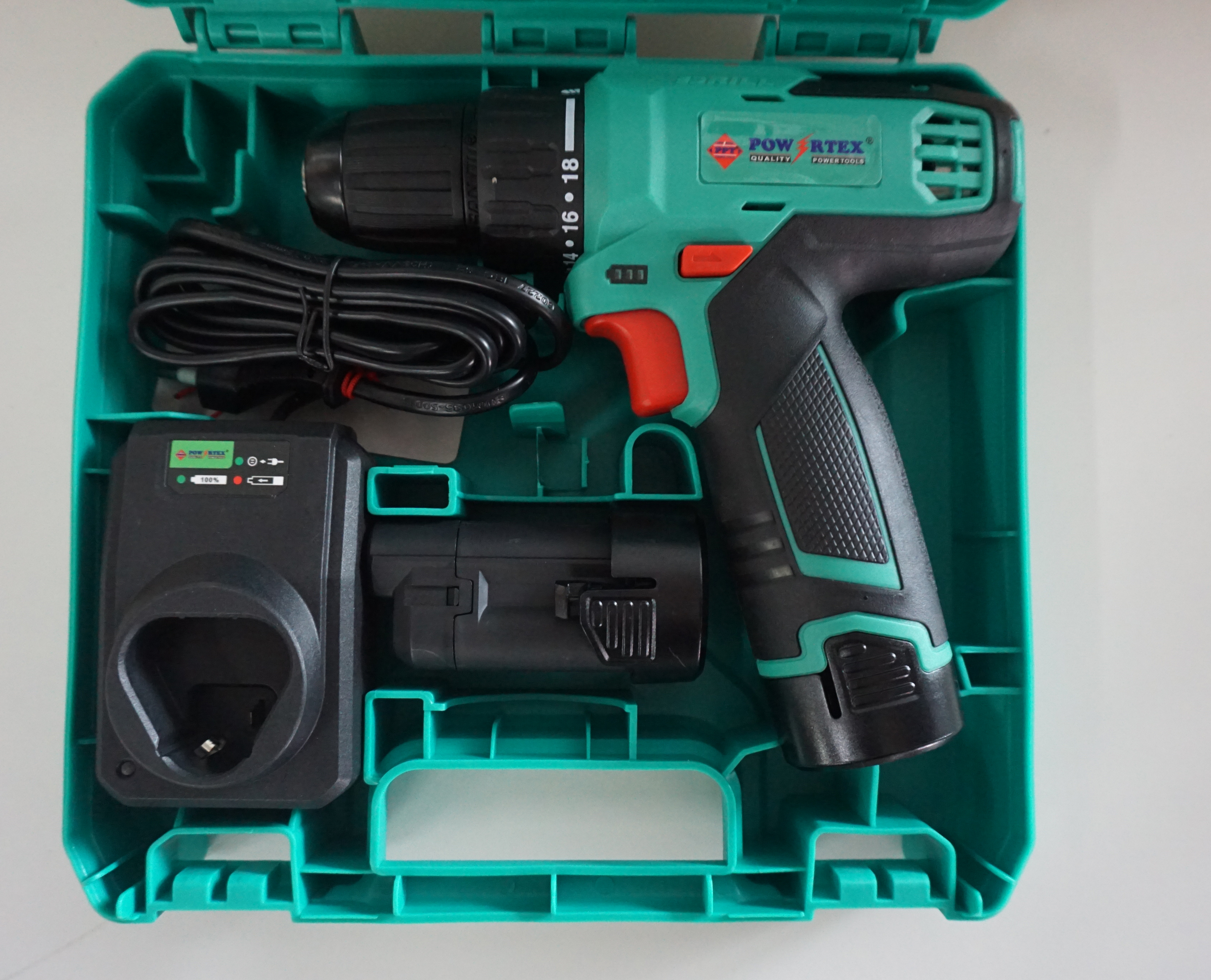 15663 สว่านไร้สาย SD-10-ELT POWERTEX (10.8V) แบต2ก้อน