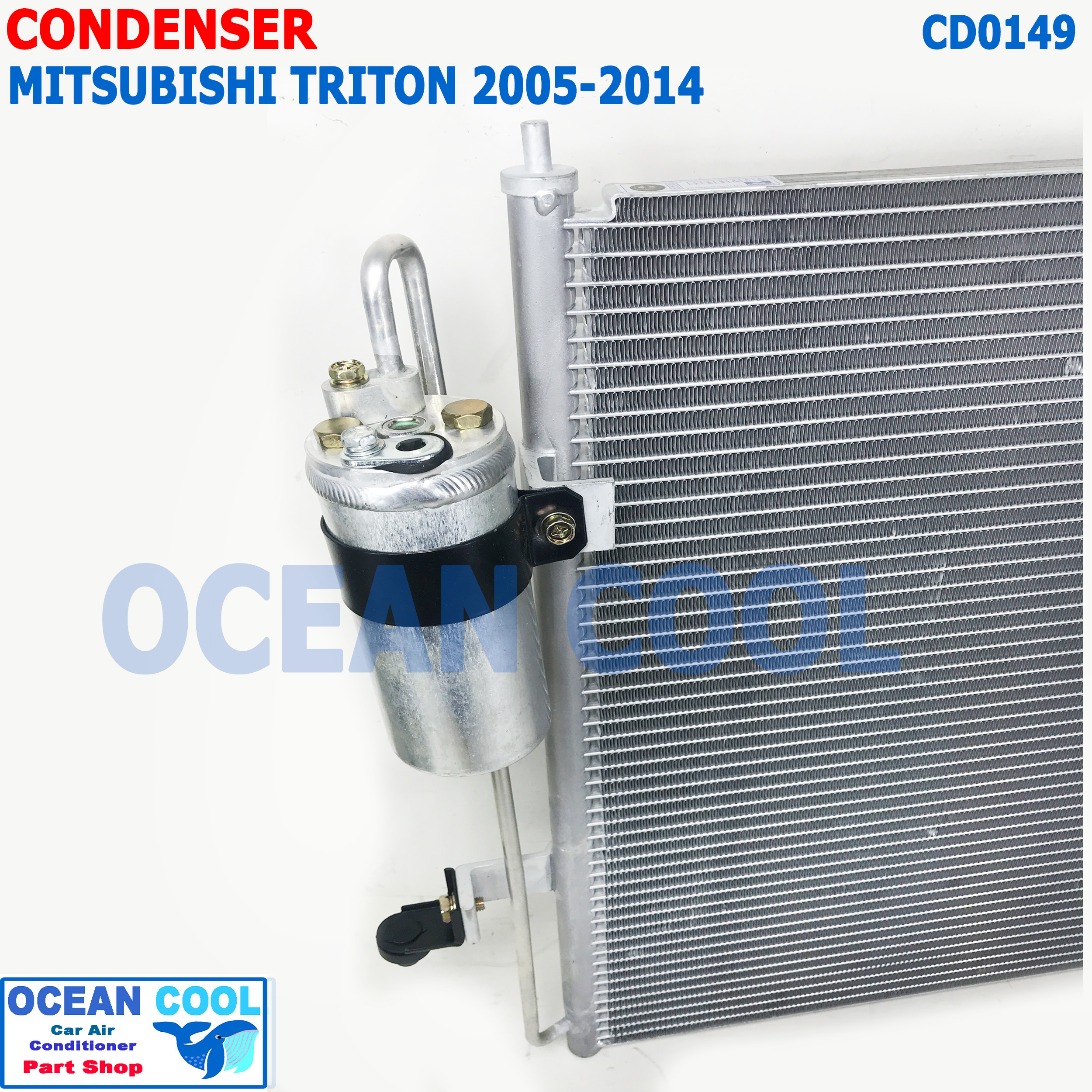 แผงแอร์ มิตซูบิชิ ไทรทัน 2005 - 2015 CD0149 condenser For mitsubishi Triton คอนเดนเซอร์ แผงคอยล์ร้อน มิตซูบิชิ ไตรทัน พ.ศ. 2548 ถึง 2558 อะไหล่ แอร์ รถยนต์