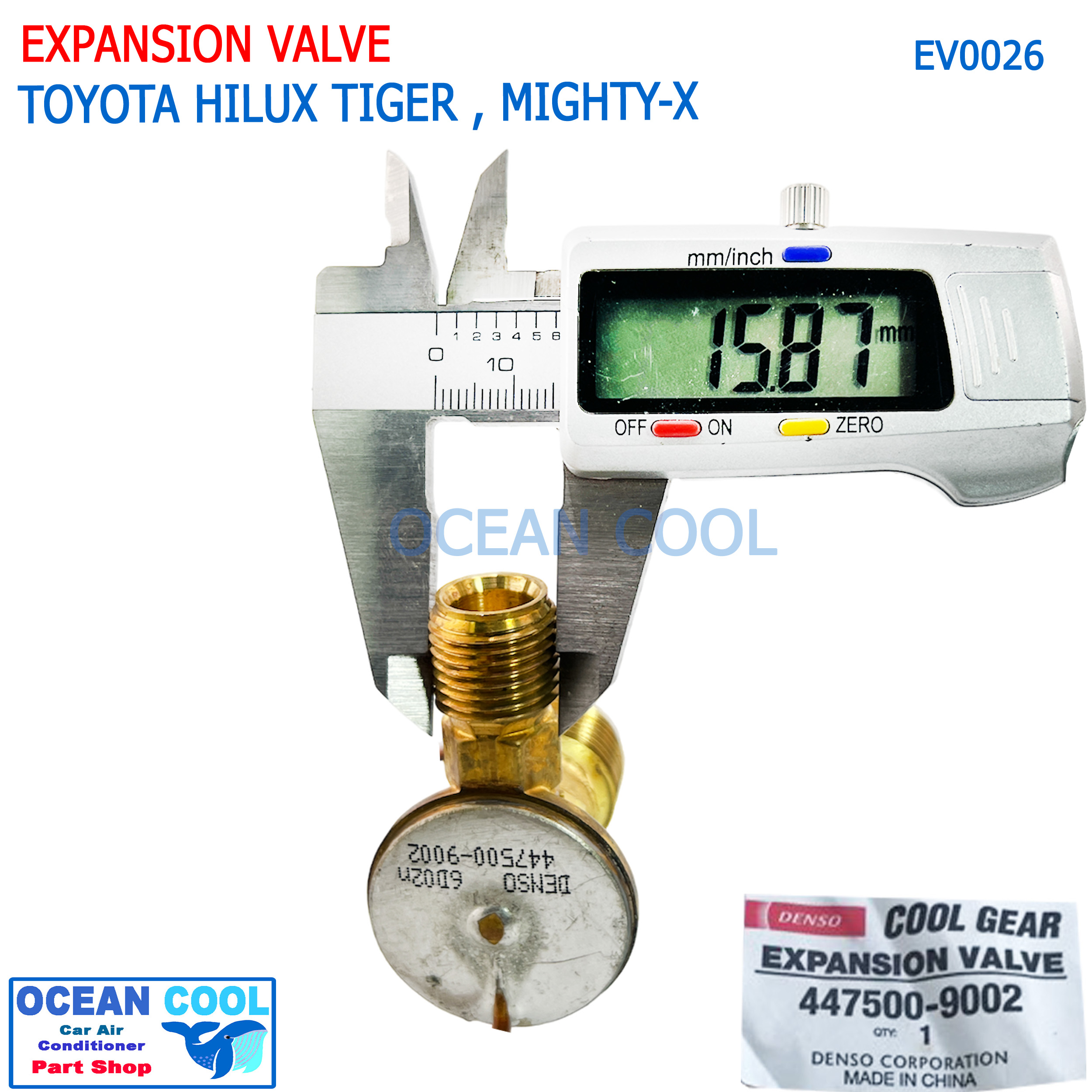 วาล์ว โตโยต้า ไทเกอร์ ไมตี้เอ๊ก EV0026 Cool Gear รหัส 447500-9002 EXPANSION VALVE TOYOTA TIGER MIGHTY-X วาวล์ หาง อะไหล่ แอร์ รถยนต์