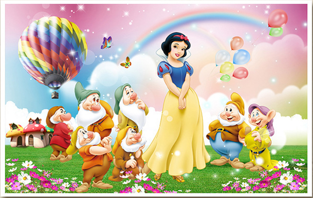 ชุดภาพติดคริสตัลกลม ลายสโนไวท์กับคนแคระทั้ง 7 (งานติดเต็มภาพ) ขนาด 50*35 ซม.ผ้าแคนวาส ลงกาวติดเต็มลาย+คริสตัลกลม 40 สี+อุปกรณ์ครบชุด