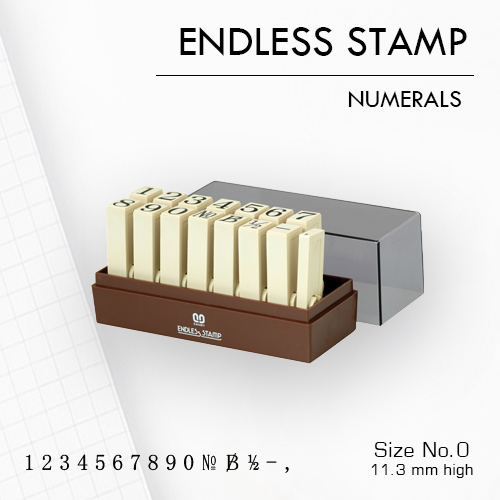 SANBY ตรายางประกอบได้ ชุดตัวเลข 15 ตัว #0 (ขนาดอักษร 11.3 มม.) ENDLESS STAMP Size No.0 (EN-N0)