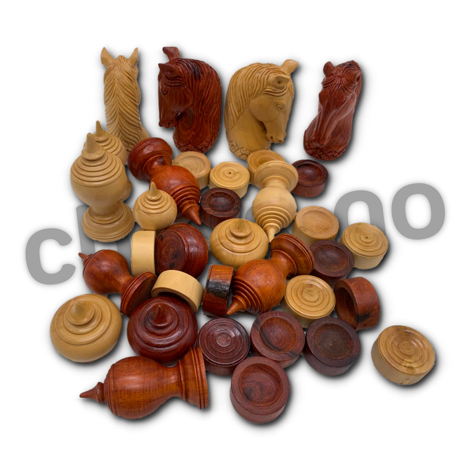 ตัวหมากรุกไทยไม้เนื้อแข็ง รุ่น Platinum set A