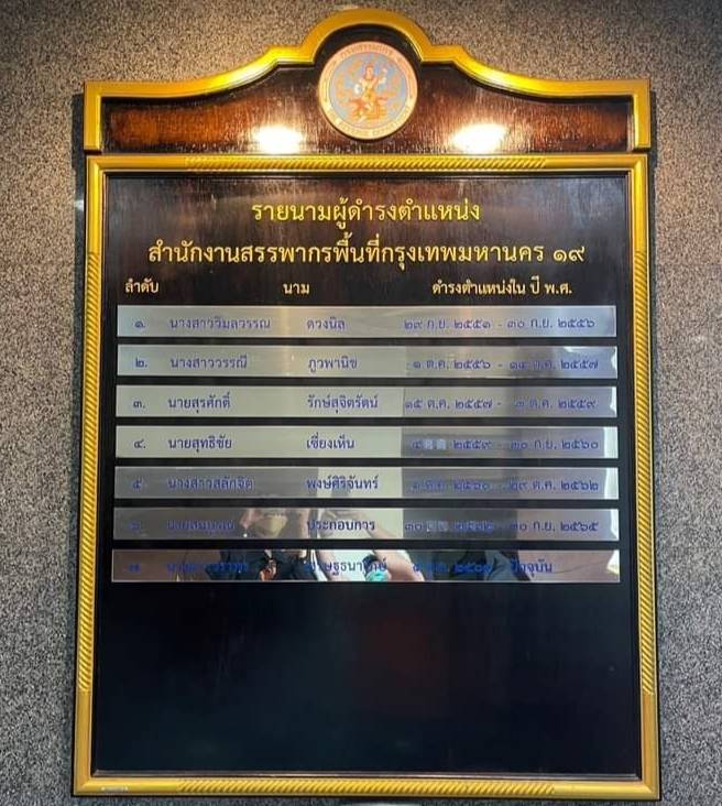 ป้ายทำเนียบ ป้ายผู้บังคับบัญชา ป้ายตำแหน่งผู้บริหาร รายนามผู้ดำรงตำแหน่ง ขนาด 120x165 cm.