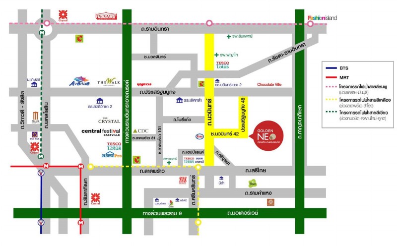 ขายบ้านแฝด ม.โกลเด้นนึโอ ลาดพร้าว-เกษตรนวมินทร์ ถ.นวมินทร์ 42 แยก 27 แขวงคลองกุ่ม เขตบึงกุ่ม กรุงเทพ / พื้นที่ 2 ชั้น 37.1 ตารางวา