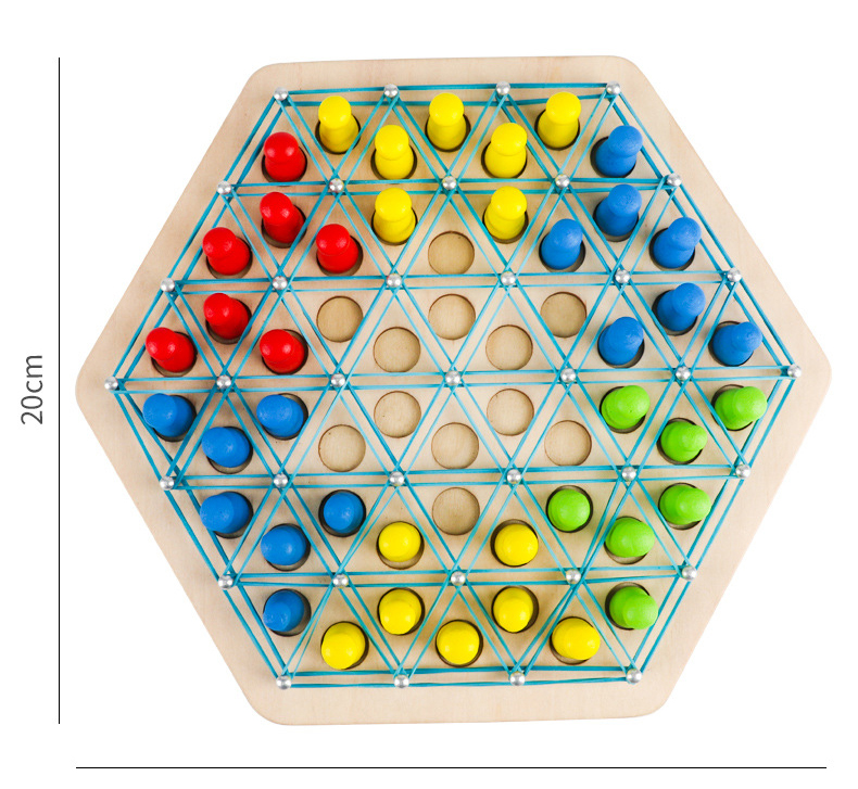 หมากลูกโซ่สามเหลี่ยมเรขาคณิต (กระดานไม้) Chain Game