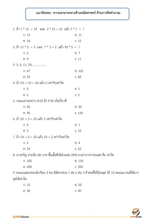 แนวข้อสอบ นักวิชาการอุตสาหกรรม สำนักงานอุตสาหกรรมจังหวัดปทุมธานี