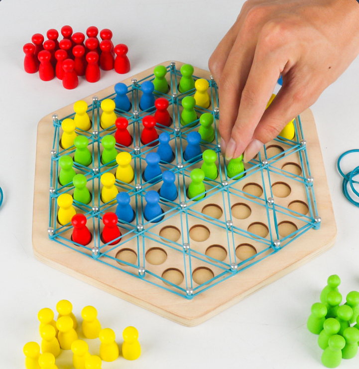 หมากลูกโซ่สามเหลี่ยมเรขาคณิต (กระดานไม้) Chain Game