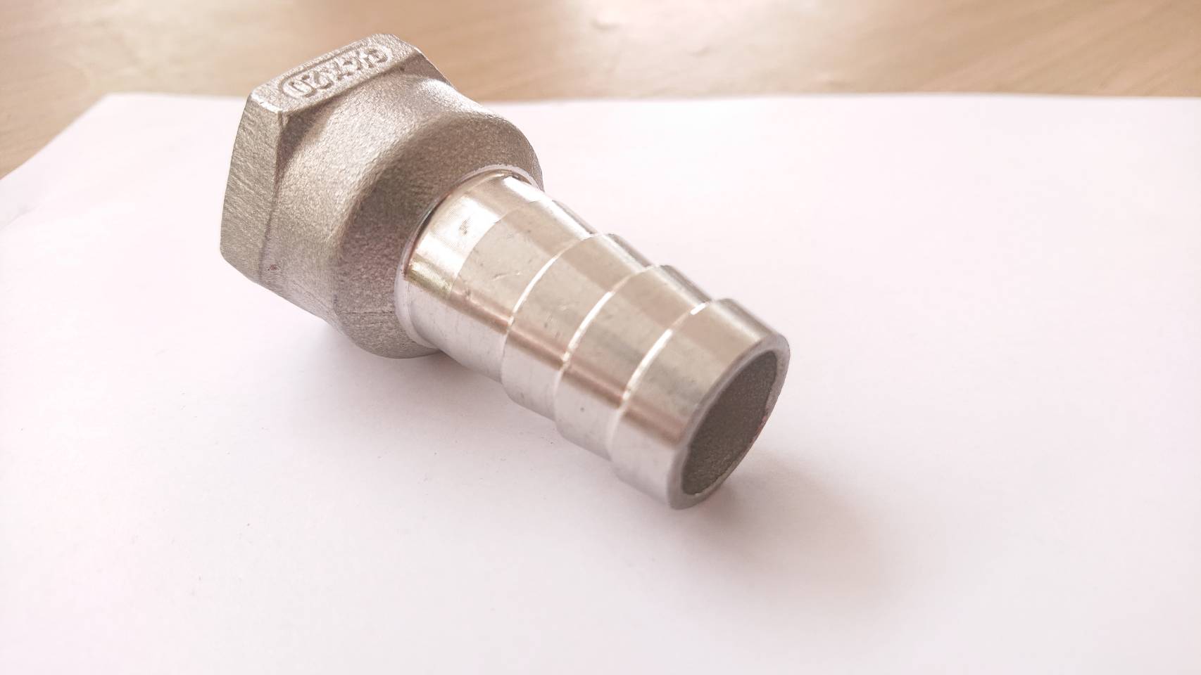 หางปลาสแตนเลส npt 3/4นิ้ว(6หุน) เกลียวตัวเมียหางไหล ขั้วต่อแบบมีหนาม 20มม.#3420304