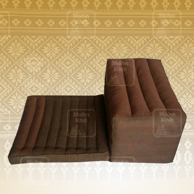 หมอนขิดเก้าลูกติดเบาะสีพื้น 52x80x28 Cm เบาะนั่ง50x50 Cm //Foldable Meditation Floor Seat 2 in 1 Set Meditation Pillow