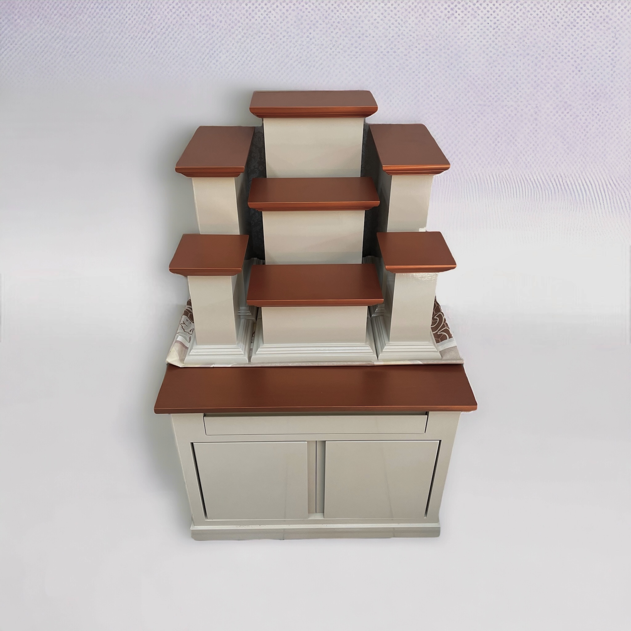 ตู้พระพร้อมแท่นโมเดิร์น หมู่ 7 หน้า 6 สีครีมท็อปพิงค์โกลด์