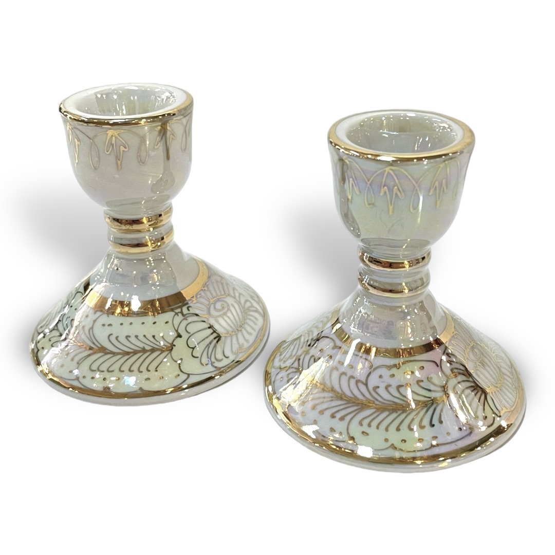 ชุดเบญจรงค์ สีขาวมุก ขนาด 8 นิ้ว