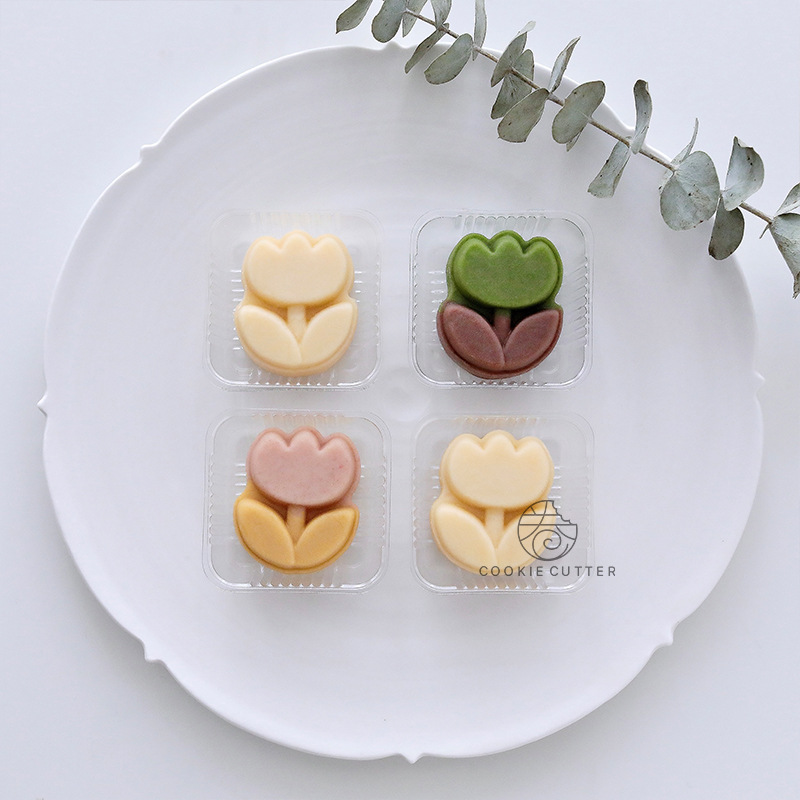 เซ็ตพิมพ์กดขนม เซ็ตพิมพ์กดคุกกี้ ลายทิวลิป Fresh little tulip 20-30 กรัม