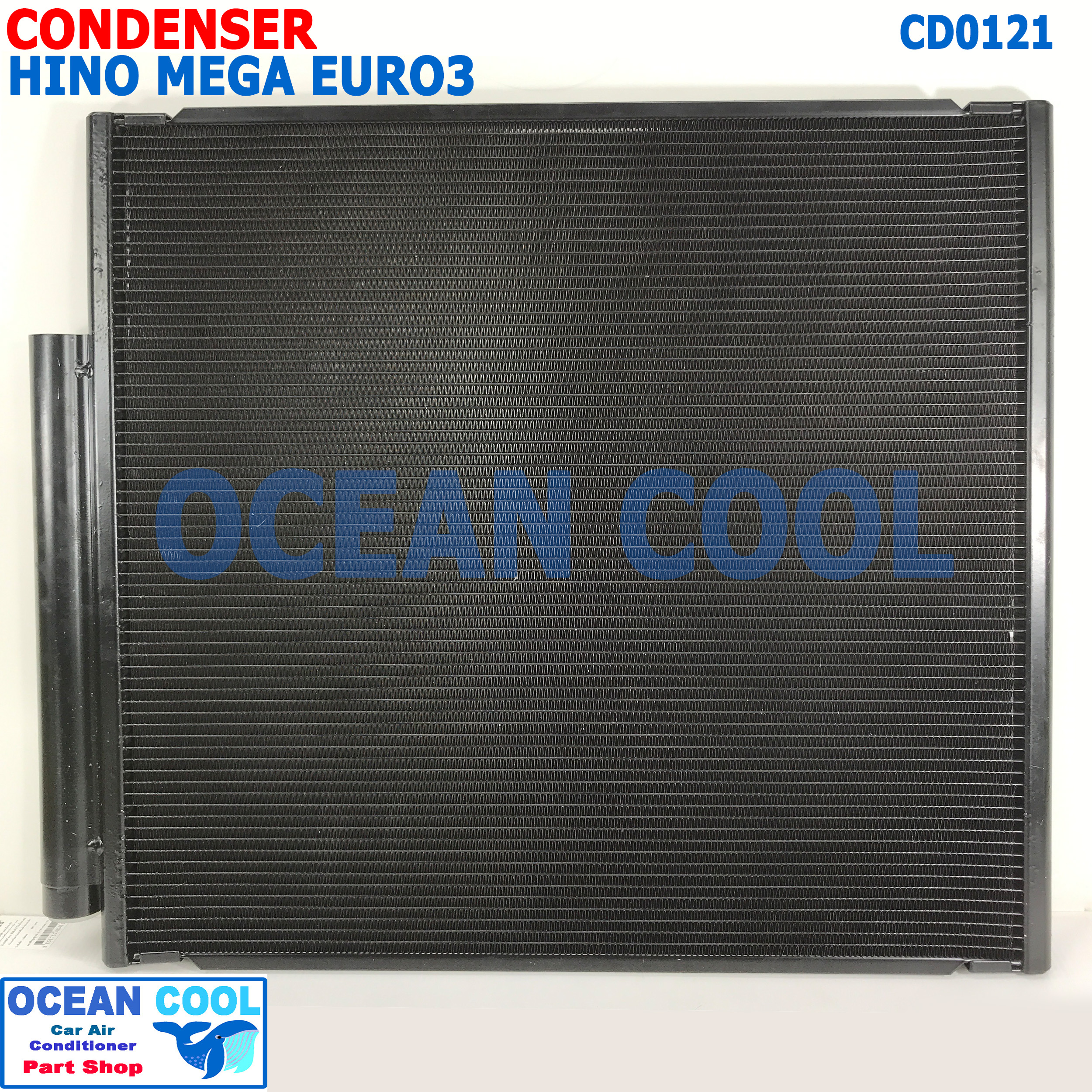 แผงแอร์ ฮีโน่ เมก้า ยูโร3 CD0121 Condenser For Hino MEGA EURO3 รังผึ้งแอร์ แผงรังผึ้ง แผงคอยล์ร้อน หัวสายขนาน คอยล์ร้อน MP5434