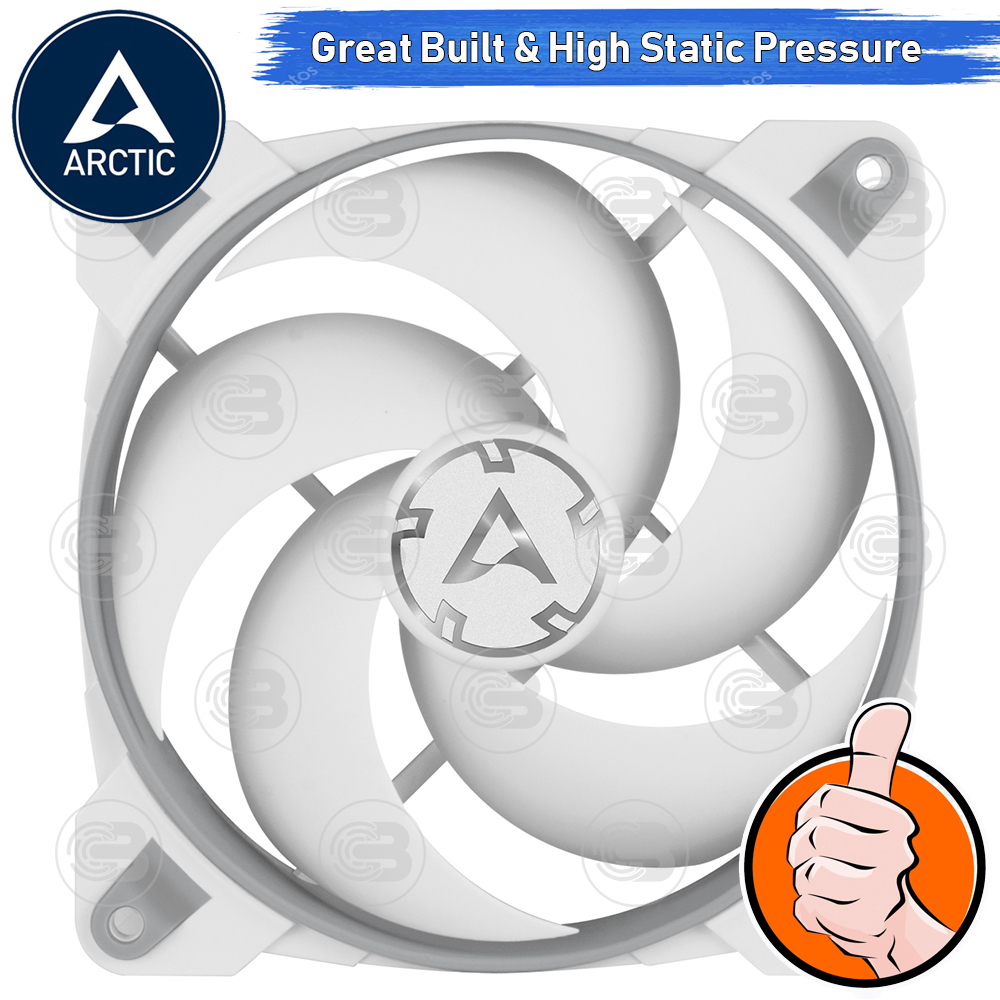 [CoolBlasterThai] ARCTIC BioniX P120 Grey-White Pressure-optimised with PWM PST(size 120 mm.) PC Fan Case ประกัน 10 ปี