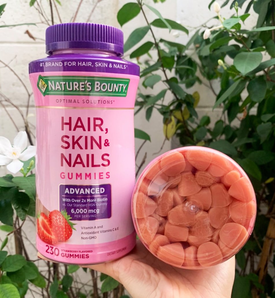 Nature's Bounty Advanced Hair Skin Nails Gummies 230 Gummies อาหารเสริมกัมมี่ บำรุง ผม ผิว เล็บ ไบโอติน