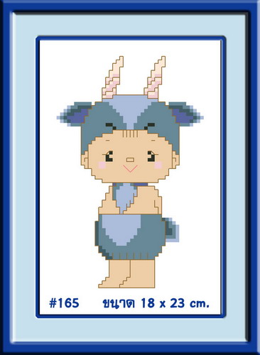 ชุดอุปกรณ์ปักครอสติส ลายการ์ตูน ขนาด 18*23 cm. ผ้าขาว-ไม่พิมพ์ลาย ไหมคอตตอน