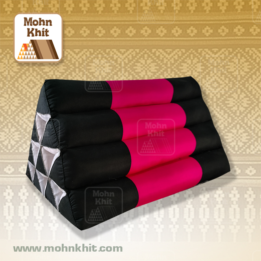 หมอนสามเหลี่ยมไหมญี่ปุ่น 10 ช่อง50x28x30Cm Tri-angle kapok 100%Traditional Floor Cushions 10 holes.