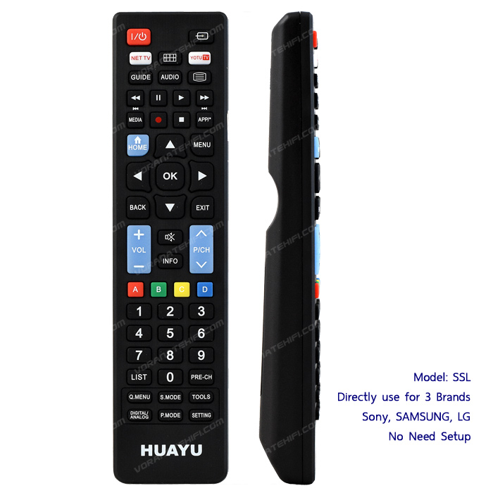 HUAYU - SSL รีโมททีวี อันเดียวสั่งงานได้ 3 ยี่ห้อทันที สำหรับ Sony, SAMSUNG, LG ไม่ต้องใส่โค๊ด