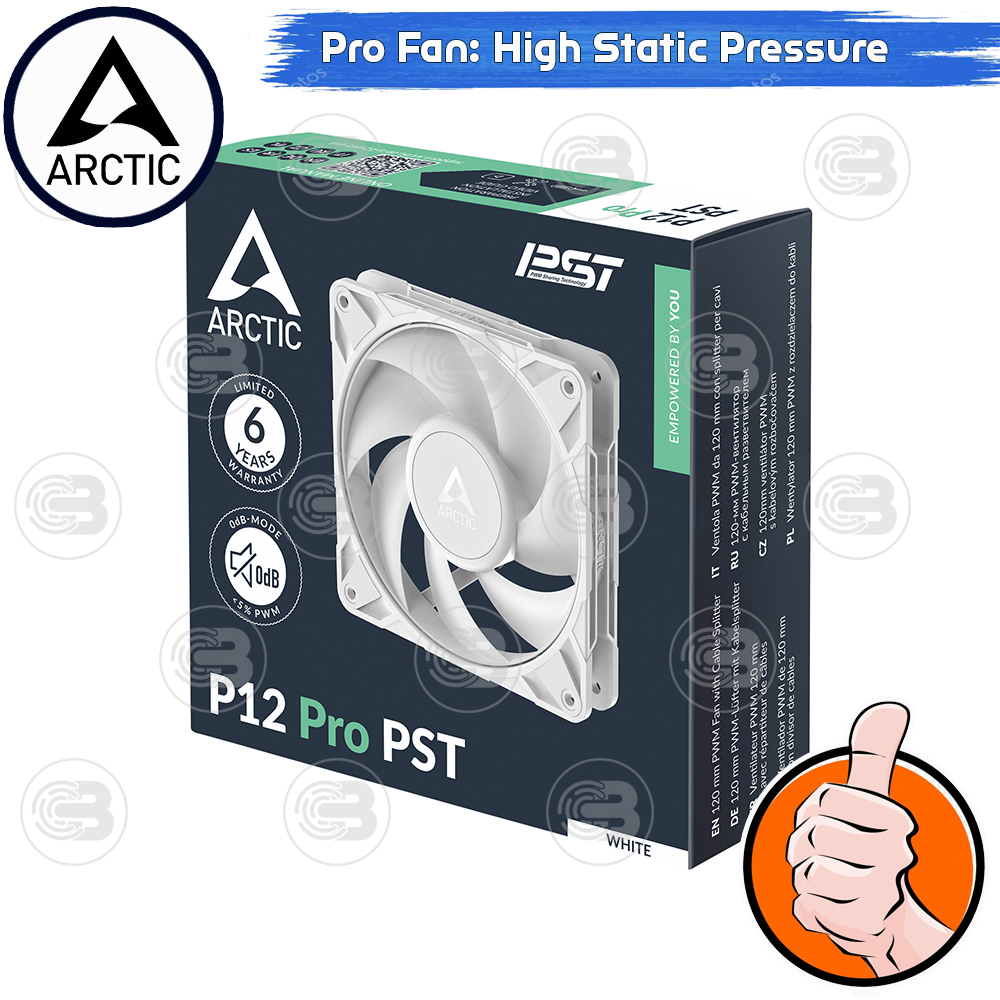 [CoolBlasterThai] ARCTIC P12 PRO PST WHITE(120 mm.) PC Fan Case ประกัน 6 ปี
