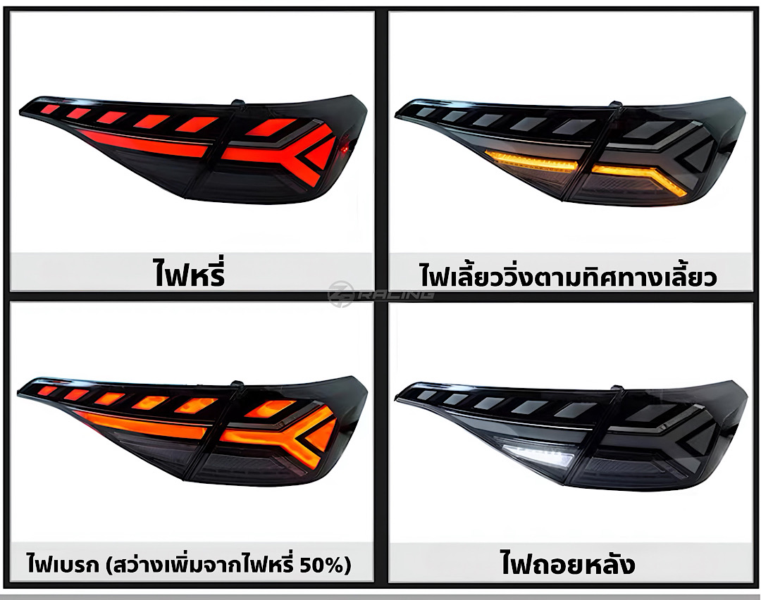 ไฟท้ายแต่ง Honda CIVIC FE 2022-2027 Full LED รุ่น A4 Style