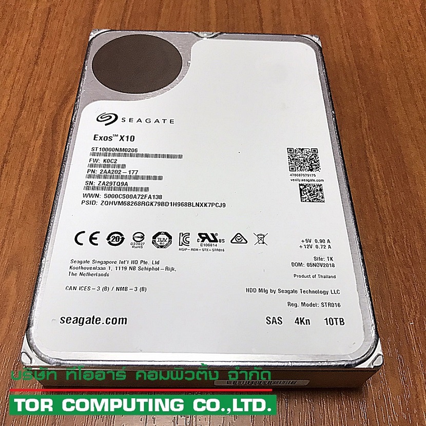 REF, Seagate ST10000NM0206 / 2AA202-177 [TorCompTH Thailand - ขาย จำหน่าย ราคา] Seagate Exos X10 10TB 7.2K 12G 4Kn SAS 3.5IN HDD