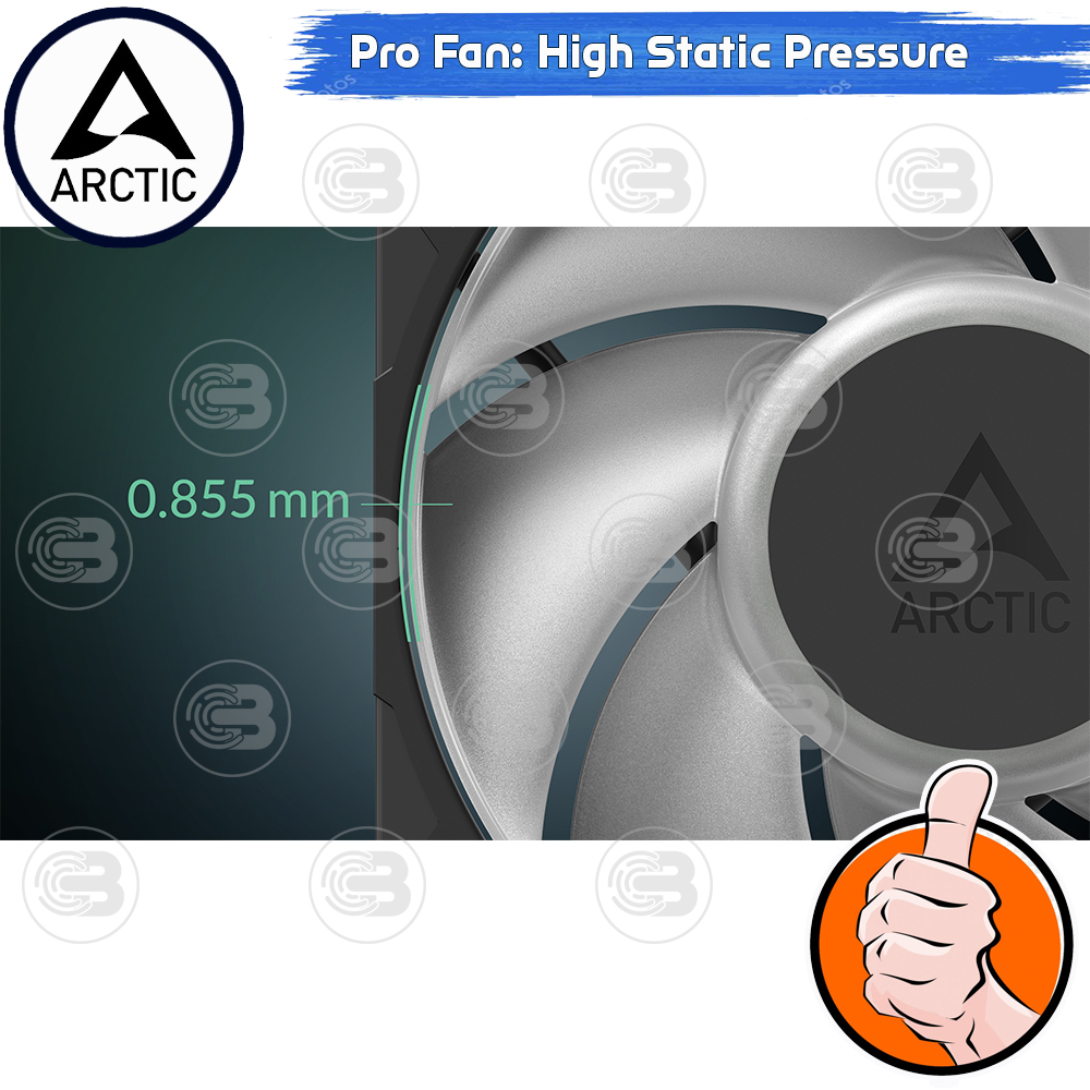 [CoolBlasterThai] ARCTIC P12 PRO A-RGB PST White 0dB (size 120 mm.) X3 Value Pack PC Fan Case ประกัน 6 ปี