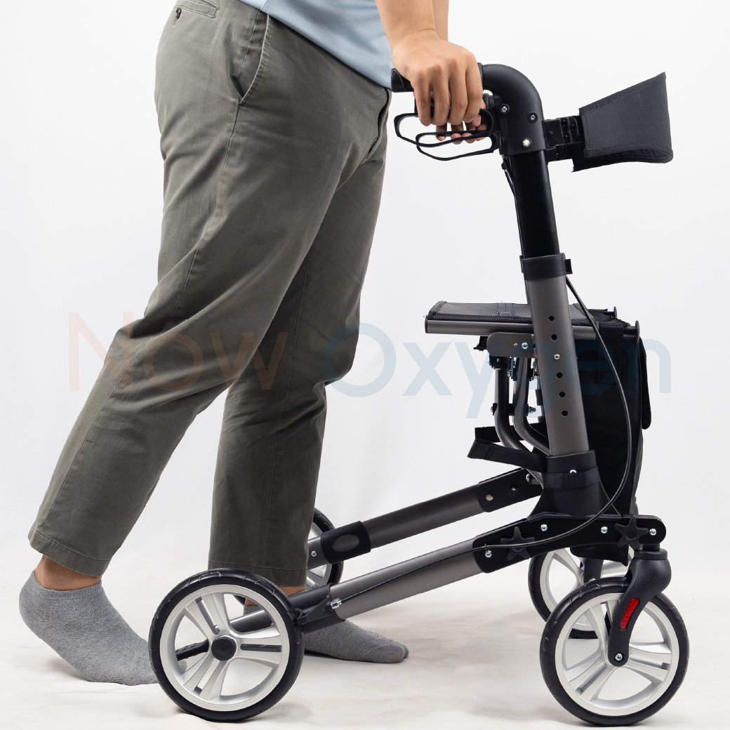 รุ่นใหม่ Moka Grey Rollator แบรนด์ Drive Medical (Debilbiss) วอล์คเกอร์ 4 ล้อ อุปกรณ์ช่วยพยุงเดิน อุปกรณ์ฝึกเดิน รับประกัน 2 ปี