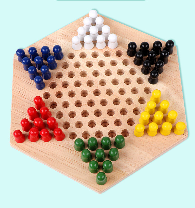 หมากฮอสจีนไม้ Chinese Checkers (ไม้ยางพารา)