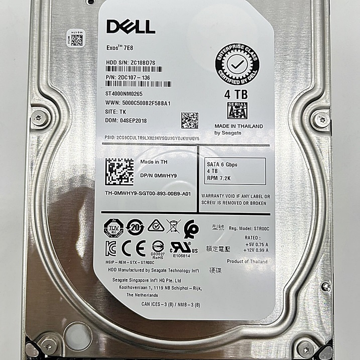 DELL 0MWHY9 [TorCompTH Thailand ขายจำหน่าย ราคา] Dell 4TB 7.2K 6G SATA 3.5in HDD with Tray for T340