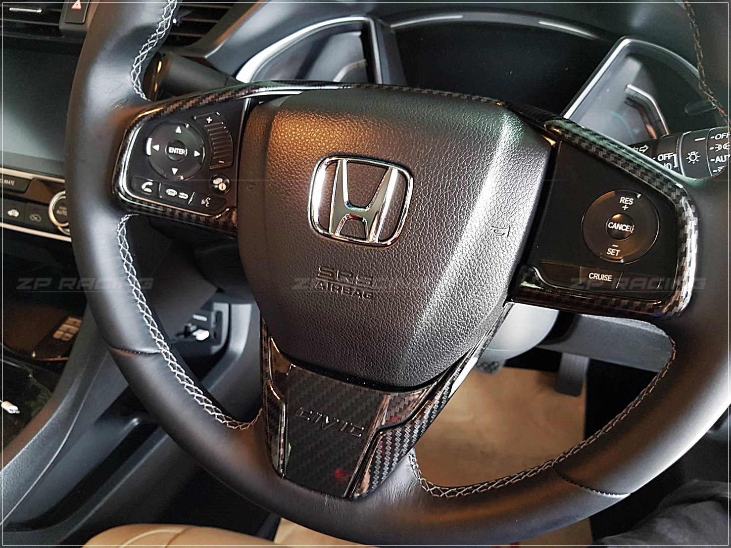 คิ้วแต่งพวงมาลัย 3 ชิ้น CIVIC FC ปี 2016-2022