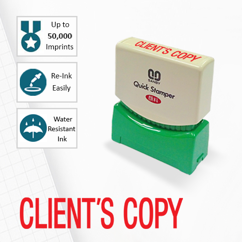 SANBY ตรายางสำเร็จรูป หมึกในตัว รุ่น QUICK STAMPER (S) C7R [CLIENT'S COPY]