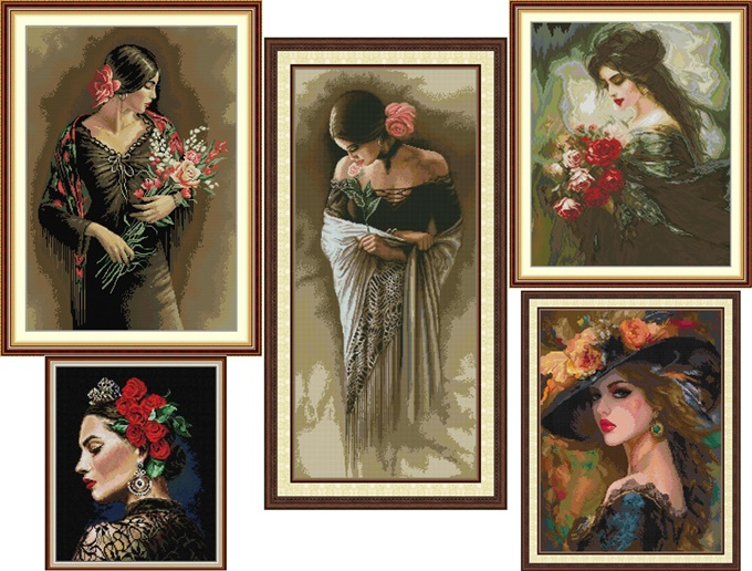 Woman with flower (ไม่พิมพ์/พิมพ์ลาย)