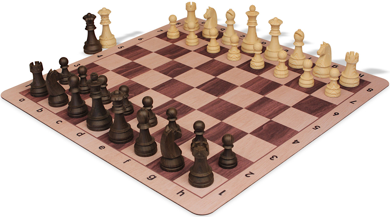 ชุดหมากรุกสากล German Knight Series Chess Set - Euro Wood Grain