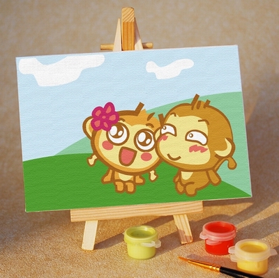 TA061 ภาพระบายสีตามตัวเลข "ลิงน้อยแฟนฉัน"