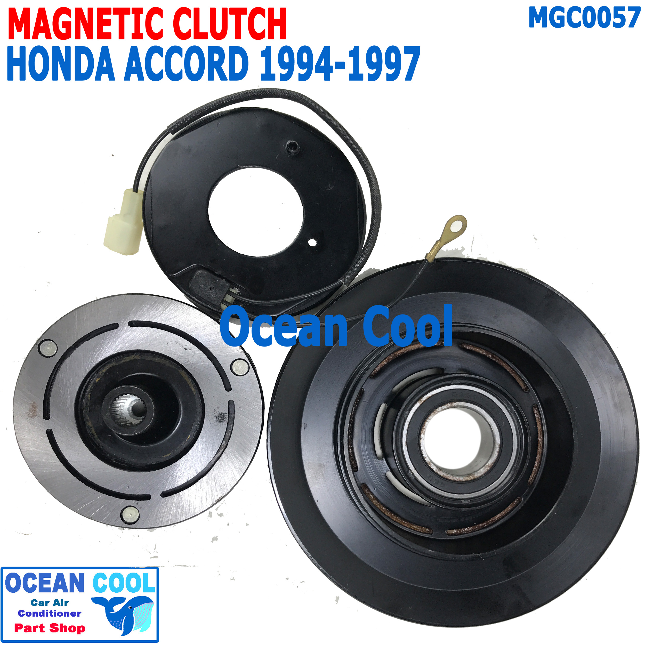 คลัชคอมแอร์ ฮอนด้า แอคคอร์ด 1994 - 1997 MGC0057 6PK Compressor Clutch Honda ACCORD ชุดหน้าคลัชคอมแอร์ อะไหล่ แอร์ รถยนต์ 1995 1996