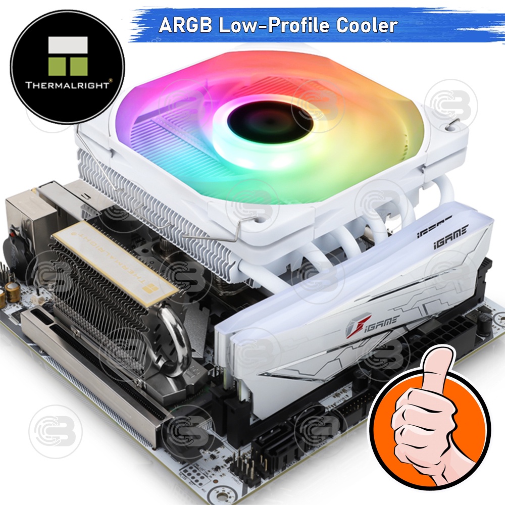 [CoolBlasterThai] Thermalright AXP120-X67 WHITE ARGB Low-Profile CPU Cooler with 6 Heatpipes (AM5/LGA1851 Ready) ประกัน 6 ปี