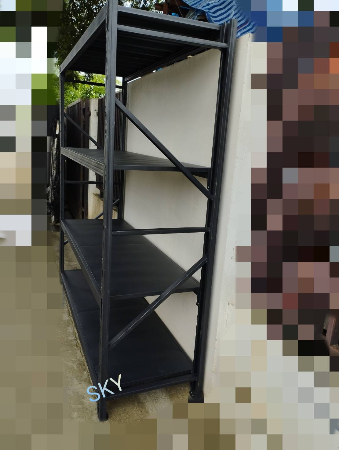 ชั้นวางสินค้า ชั้นวางของ ชั้นเหล็ก รุ่น HJ4-152062 สีดำ