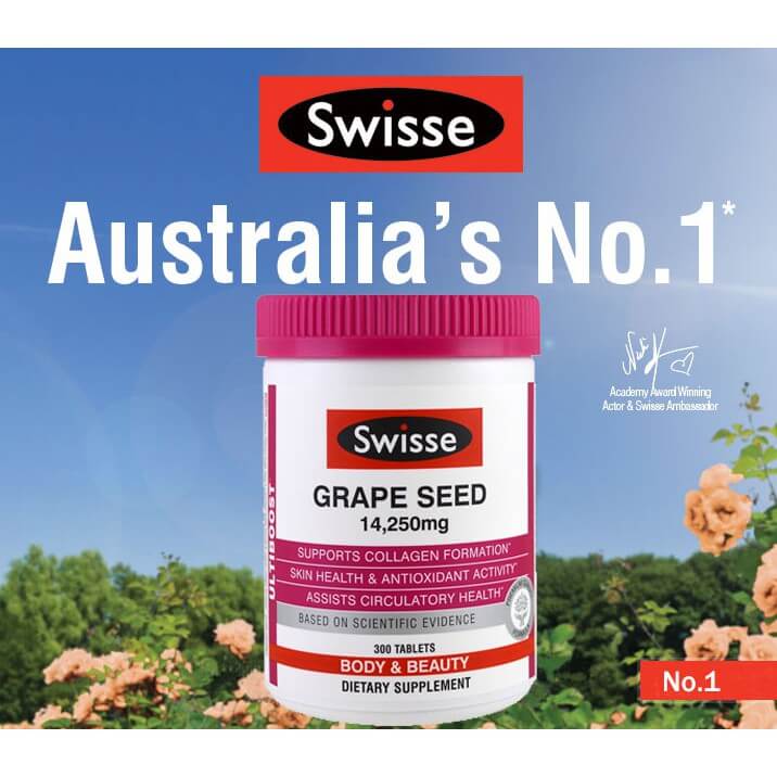 Swisse Grape Seed 14,250 mg. ขนาด 180 เม็ด คอลลาเจน