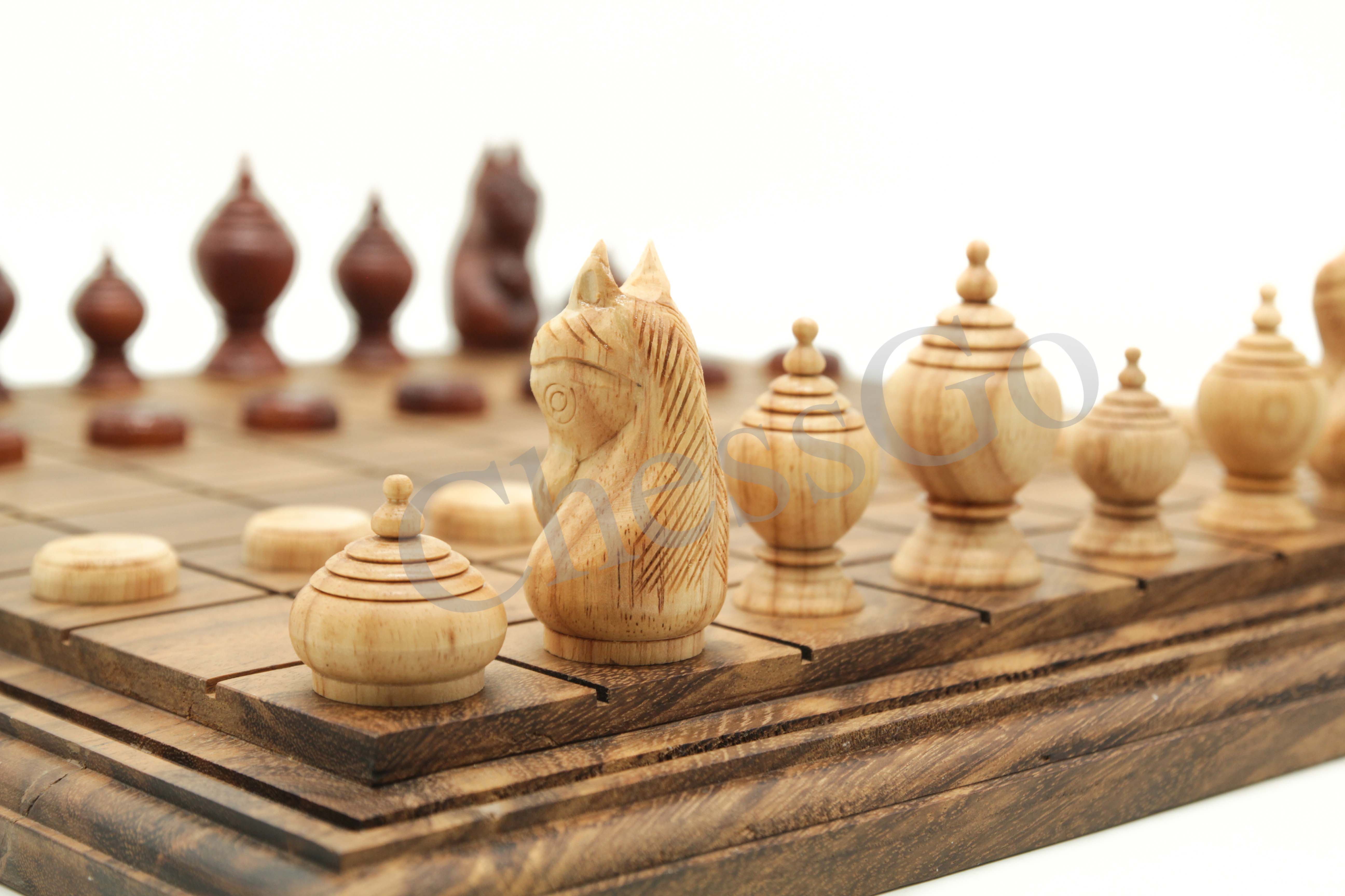 ชุดหมากรุกไทยไม้พฤกษ์(ตัวไม้รุ่นลายไทย ชุดใหญ่)