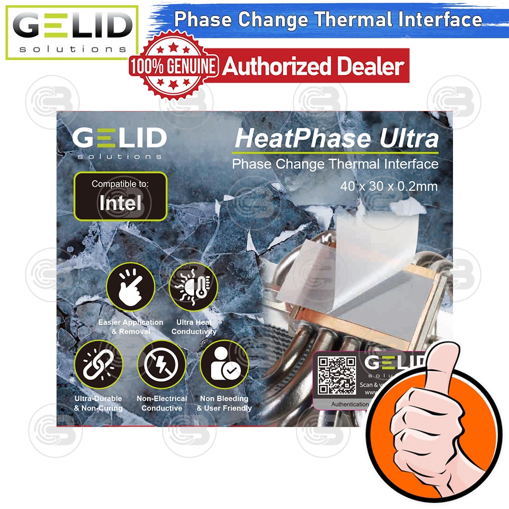 [CoolBlasterThai] GELID Heat Phase Ultra for Intel 40x30 mm. CPU (Phase change thermal interface)