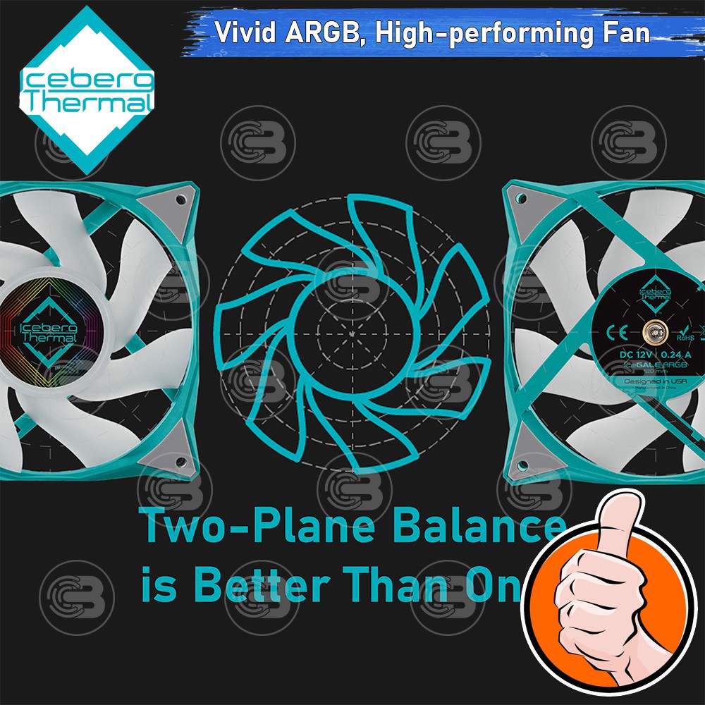 [CoolBlasterThai] Iceberg Thermal IceGALE A-RGB Black 120 Fan Case (size 120 mm.)