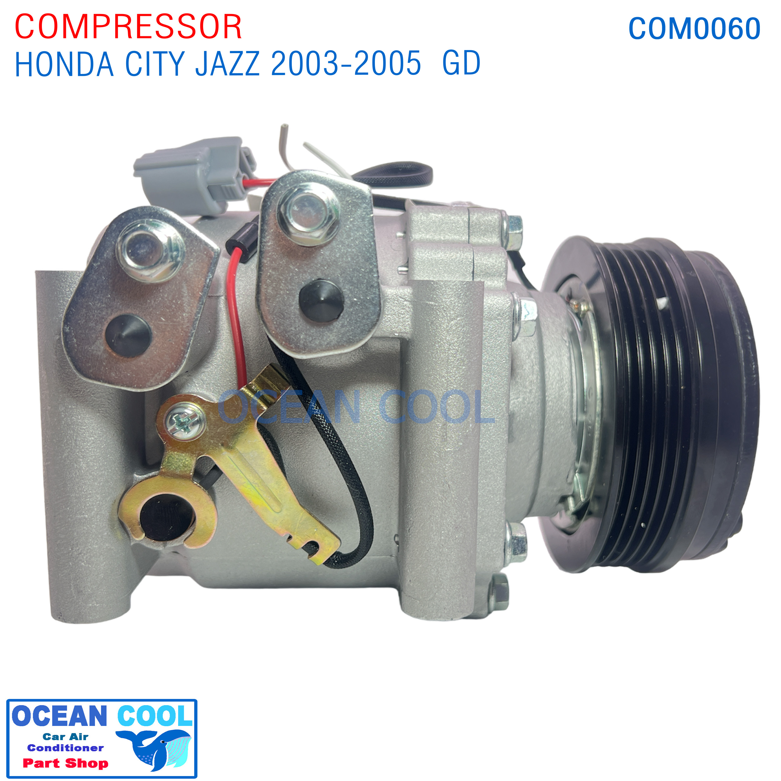 คอมเพรสเซอร์ ฮอนด้า ซิตี้ , แจ๊ส 2003 - 2005 COM0060 AC Compressor FOR Honda City , Jazz GD คอมแอร์รถยนต์ คอมเพลสเซอร์ คอม เเจ๊ส