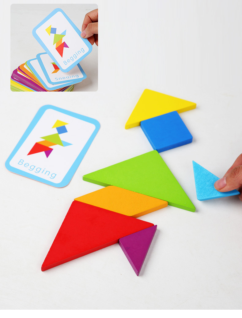 แทนแกรม Tangram Kids (ชุดไม้+การ์ด60ใบ)