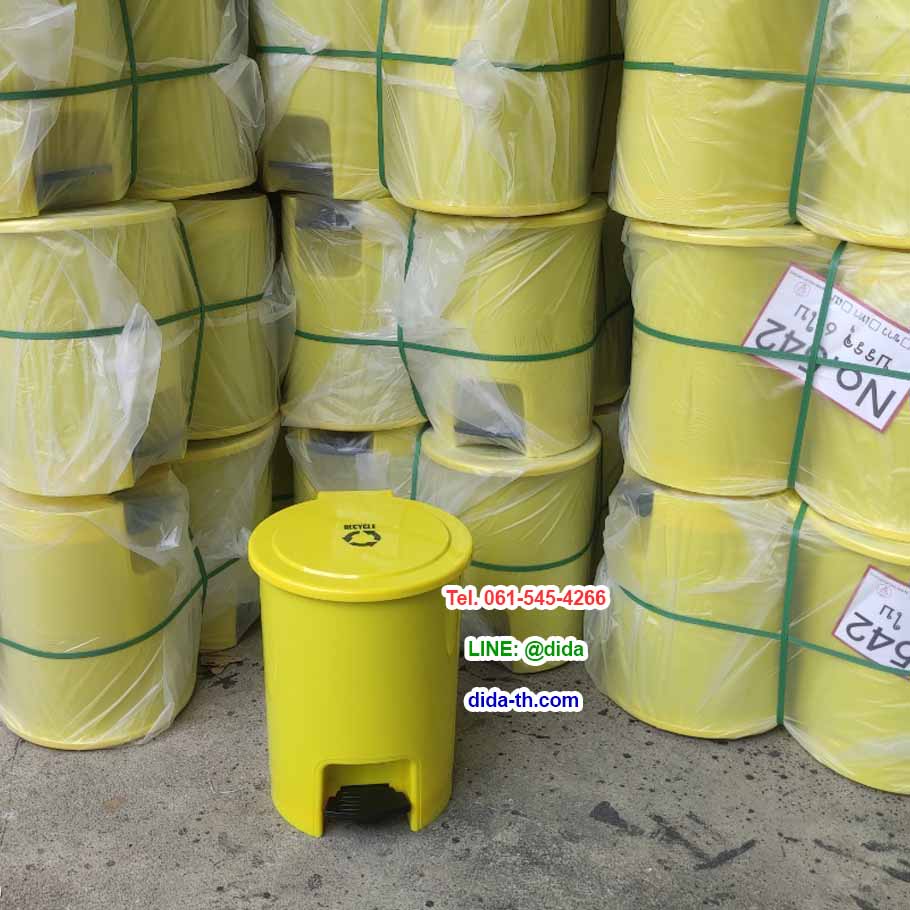 ถังขยะเท้าเหยียบ ทรงกลม ถังขยะแยกประเภท 6 ลิตร