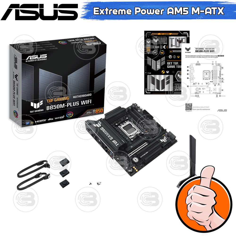 [CoolBlasterThai] ASUS MAINBOARD TUF GAMING B850M-PLUS WIFI AMD SOCKET AM5 DDR5 M-ATX ประกัน 3 ปี