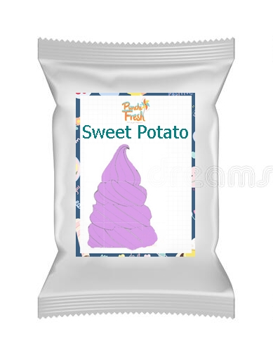 ผงไอศกรีมซอฟต์เสิร์ฟ soft serve สูตรพรีเมี่ยมสำเร็จรูป รสมันม่วง ( มันหวานญี่ปุ่น)