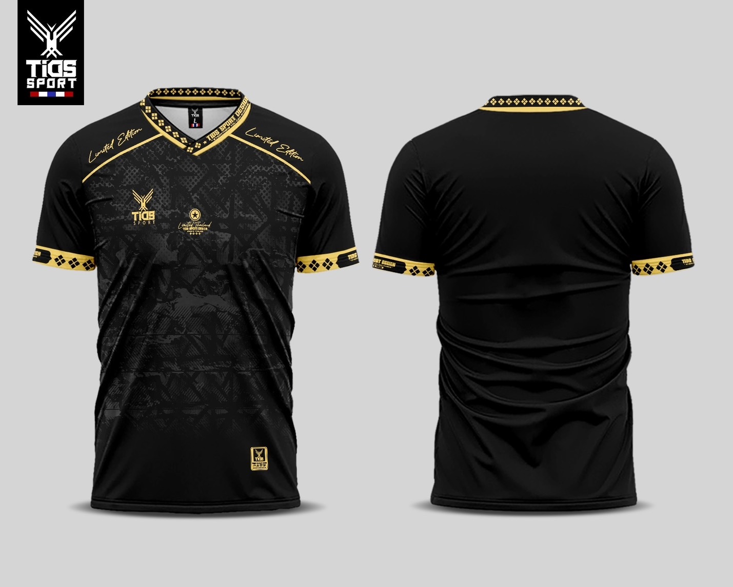 TIDS SPORT เสื้อกีฬา เสื้อพิมพ์ลาย T01 LIMITED EDITION สีดำ