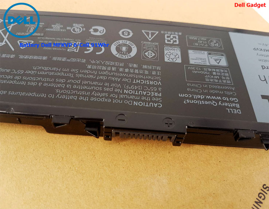 Battery Dell Precision 17 รุ่น 7710, 7720, 6-Cell, 91Whr แบตเตอรี่ MFKVP ของแท้รับประกันศูนย์ Dell Thailand On-site Service