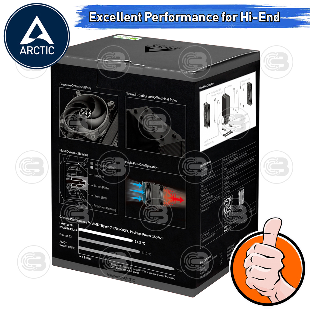 [CoolBlasterThai] Arctic Freezer 34 eSports DUO Tower CPU Cooler (Grey) (LGA1851/AM5 Ready)
