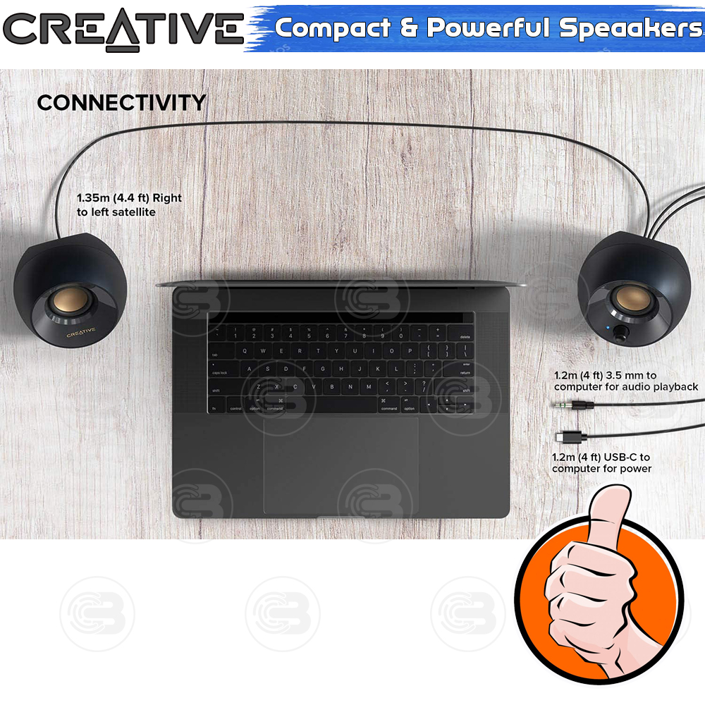 [CoolBlasterThai] CREATIVE SPEAKER PEBBLE V2 USB TYPE-C (BLACK)
